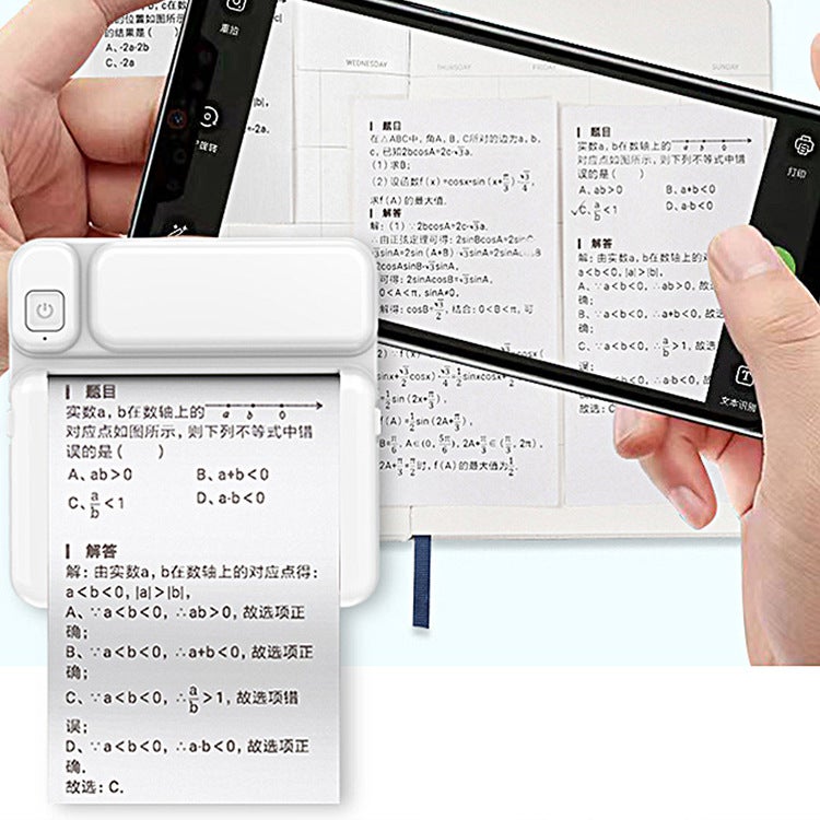 Factory New Product Student Mini Pocket Wrong Printer Bluetooth Ink-Free Convenient Pocket Printer - Image 3