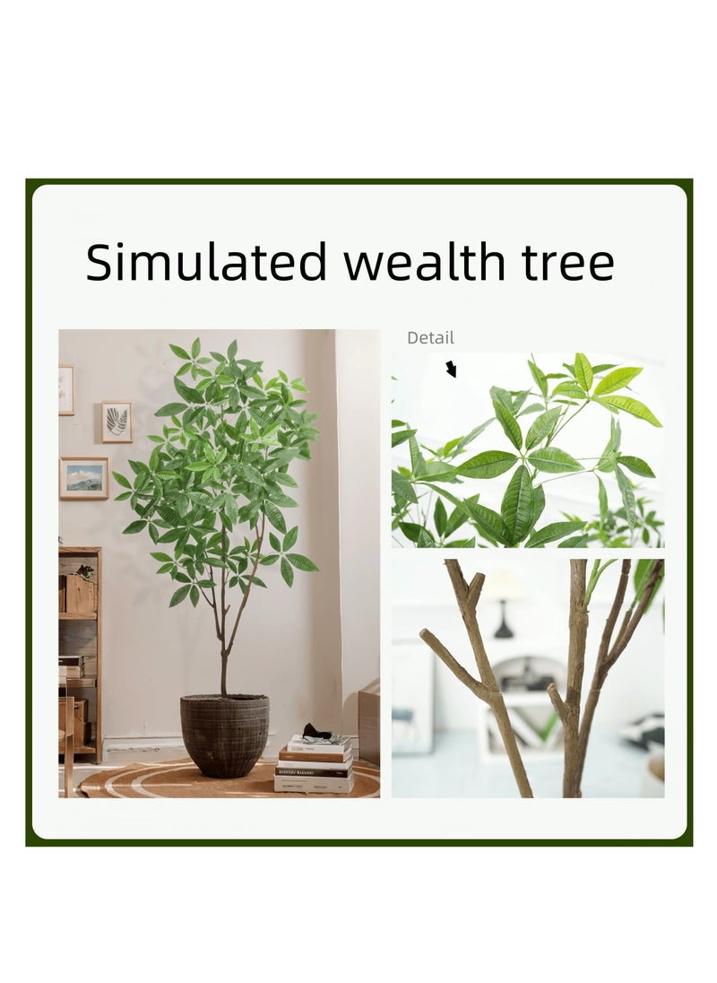 CIMIA Artificial Pachira Macrocarpa.Artificial Green Plant Decorations for Home, Office, and Living Room Decor - Maintenance-Free Indoor Silk Tree.  - Image 3
