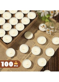 Generic 100-Piece Tea Light Candle Handmade Soy Candles White/silver  - Image 1