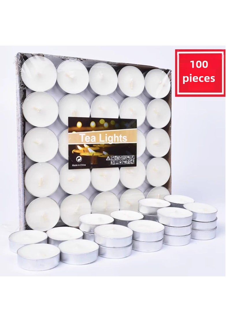 Generic 100-Piece Tea Light Candle Handmade Soy Candles White/silver  - Image 3