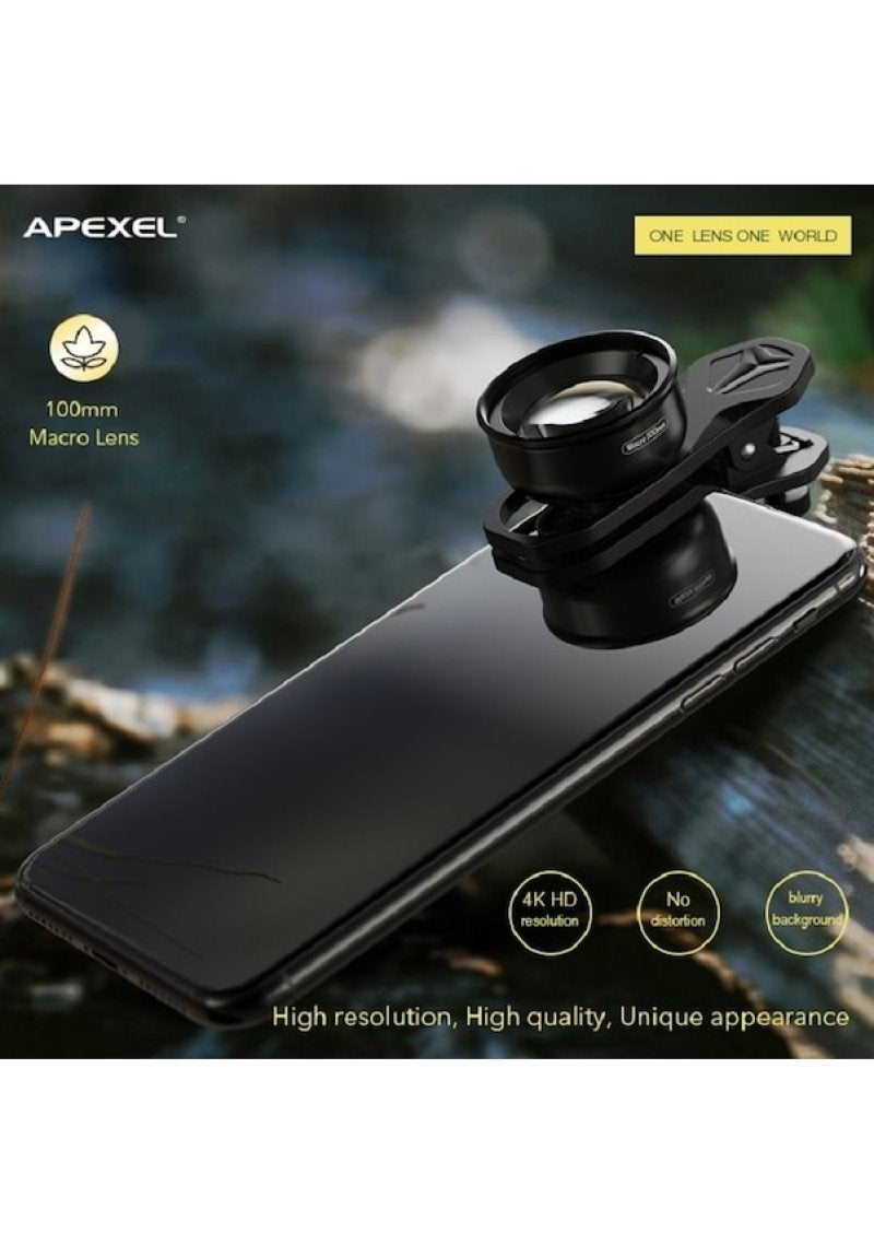 عدسة هاتف محمول APEXEL، كاميرا خارجية ماكرو احترافية من نوع DSLR، طول بؤرة ماكرو 100 مم - Image 5