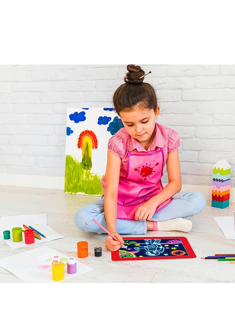 SYOSI Drawing Tablet, Magic Pad, Erasable Doodle Board Includes Smooth Fun Guide Glow Boost, 6 Double Sided Markets, Dry Erasers for Kids Draw Sketch Birthday Present  - Image 2