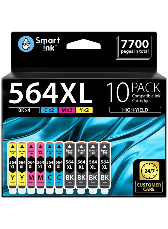 Smart Ink Compatible Ink Cartridges for HP 564 XL 564XL High Yield 10 Pack(4BK & 2C/M/Y) for HP 3520 3521 3522 3070A 4610 4620 4622 5510 5512 5515 5520 5522 5525 6510 6515 6520 6525 B209a B210a B210e - Image 1