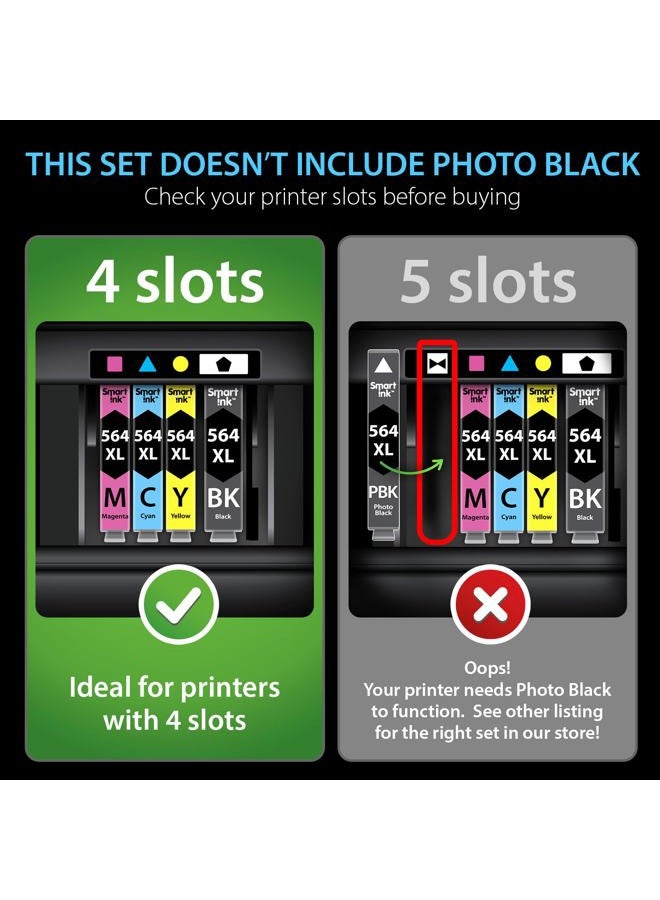 Smart Ink Compatible Ink Cartridges for HP 564 XL 564XL High Yield 10 Pack(4BK & 2C/M/Y) for HP 3520 3521 3522 3070A 4610 4620 4622 5510 5512 5515 5520 5522 5525 6510 6515 6520 6525 B209a B210a B210e - Image 2