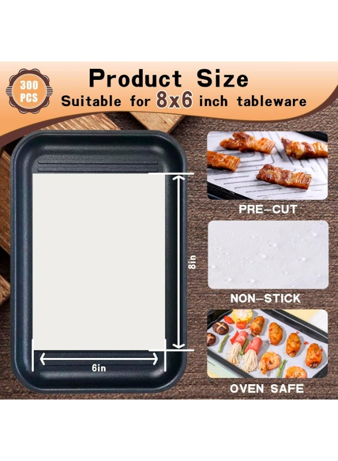 SMARTAKE Parchment Paper Sheets 200Pcs, 6 * 8 in Precut Non-Stick Baking Parchment Paper for Oven Liners/Air Fryer/Grilling,White Parchment Sheets for Baking Air Fryer Paper Liners - Image 2