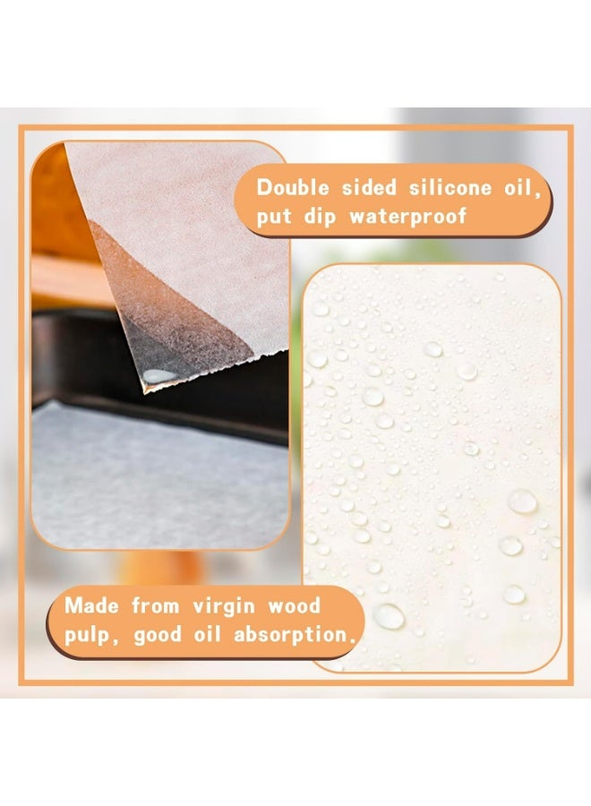 SMARTAKE Parchment Paper Sheets 200Pcs, 6 * 8 in Precut Non-Stick Baking Parchment Paper for Oven Liners/Air Fryer/Grilling,White Parchment Sheets for Baking Air Fryer Paper Liners - Image 4