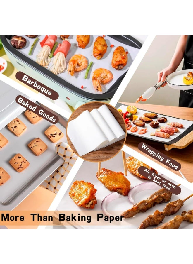 SMARTAKE Parchment Paper Sheets 200Pcs, 6 * 8 in Precut Non-Stick Baking Parchment Paper for Oven Liners/Air Fryer/Grilling,White Parchment Sheets for Baking Air Fryer Paper Liners - Image 5