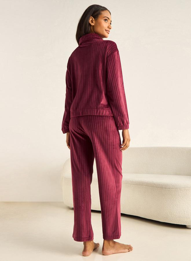 سبلاش فيڤ طقم بيجاما قميص بياقة وسروال - Image 3