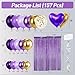 MEBAY 157Pcs Purple and Gold Balloons Garland Arch Kit with Fringe Curtain for Girl Princess Woman Birthday Bridal Baby Shower Engagement Wedding Party Decorations - Image 4
