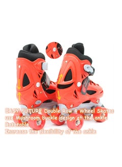 EASY FUTURE Future Roller Skates Adjustable Size Double Row 4 Wheel Skates Children Skates For Boys And Girls Including Protective Gear Knee Elbow Wrist  - Image 3