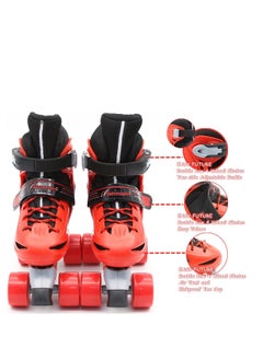 EASY FUTURE Future Roller Skates Adjustable Size Double Row 4 Wheel Skates Children Skates For Boys And Girls Including Protective Gear Knee Elbow Wrist  - Image 5