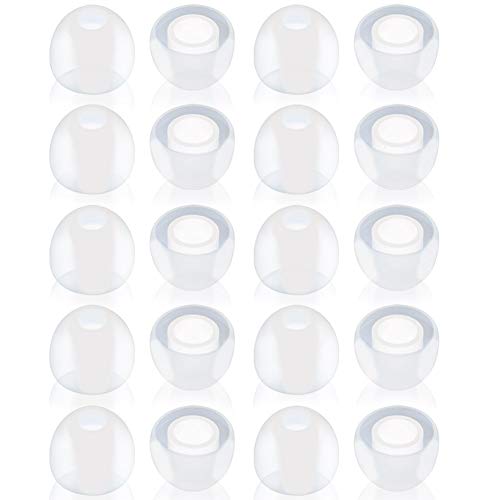 Bluecell 10 Pairs Small Clear color Silicone Replacement Ear Buds Tips for Audio-Technica Skullcandy Monster Sony Ultimate Ears Sharp Sennheiser Plantronics TDK Phillips Panasonic Denon Griffin JVC - Image 1