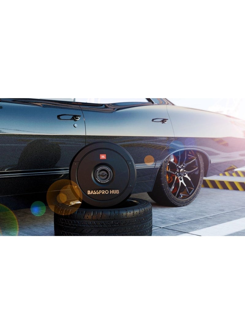 JBL BassPro Hub - 11" Spare Tire Class D Built-in Amplifier Car Subwoofer | Nominal Power 200W, Peak Power 400W - Image 3