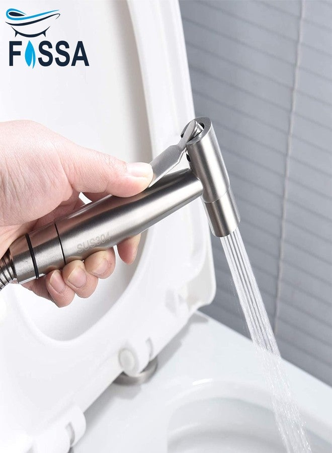 Fossa Hand Held Bidet Sprayer - Premium ABS Health Faucet for Toilet with Stainless Steel 1 Meter Hose Pipe | Matte Finish (Silver) - Image 4