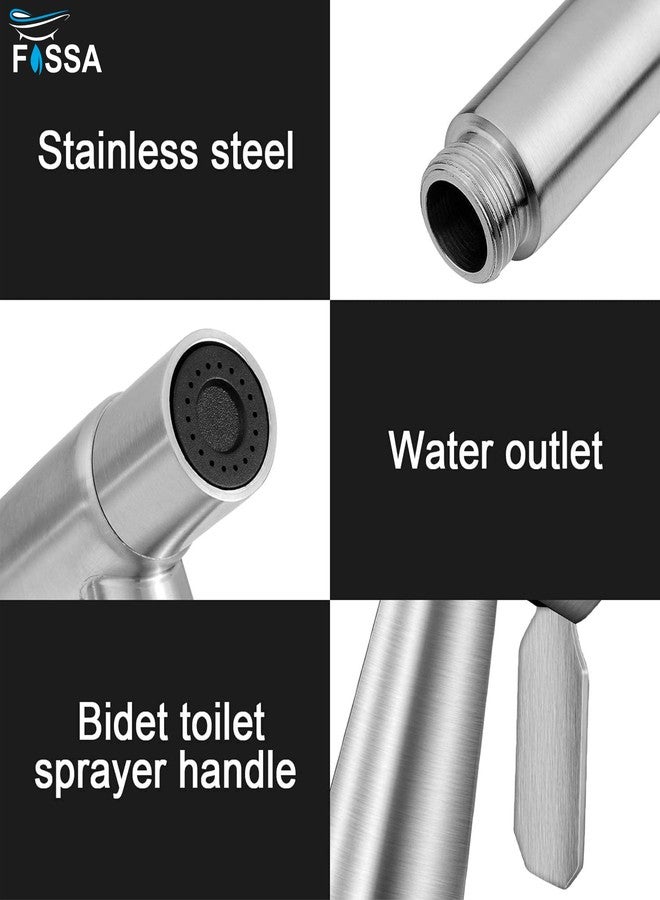 Fossa Hand Held Bidet Sprayer - Premium ABS Health Faucet for Toilet with Stainless Steel 1 Meter Hose Pipe | Matte Finish (Silver) - Image 3