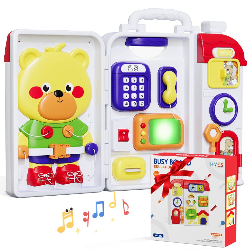 HYES Montessori Busy Board for Toddlers 13 24Musical Toy for 1218 Month Age Early Educational Learning Birthday for 1 Year Old Boys Girls - Image 3