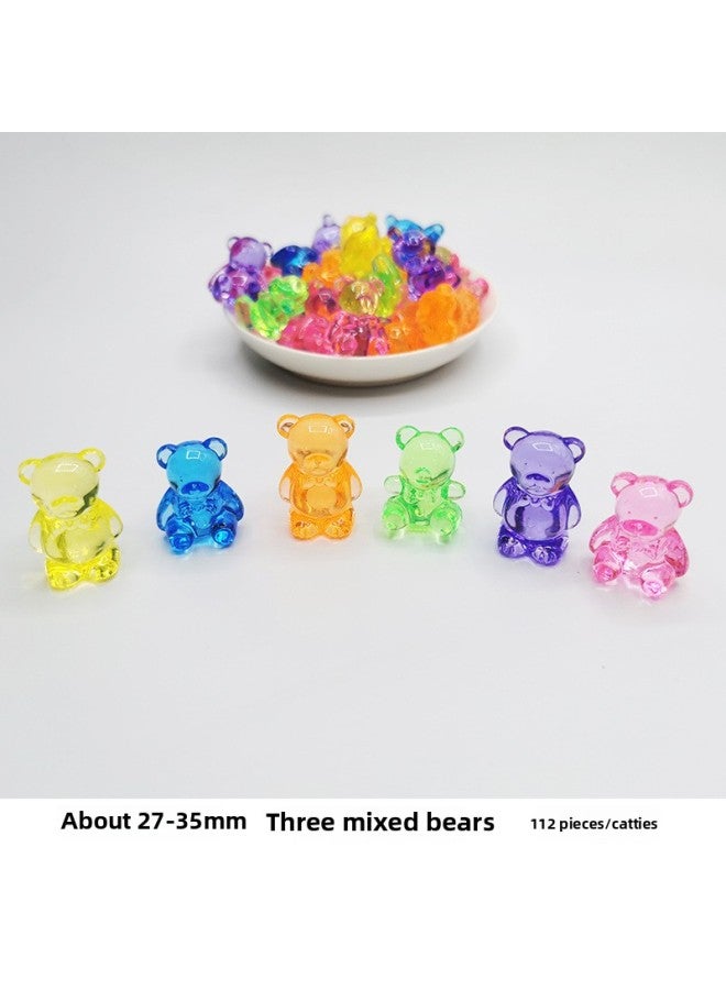 Color Spinning Top Children's Toy Set 3A Acrylic Healthy Durable Material Cartoon Animal Handmade Jewelry-Color:Mixed Color Three Bears (112/kg) - Image 1