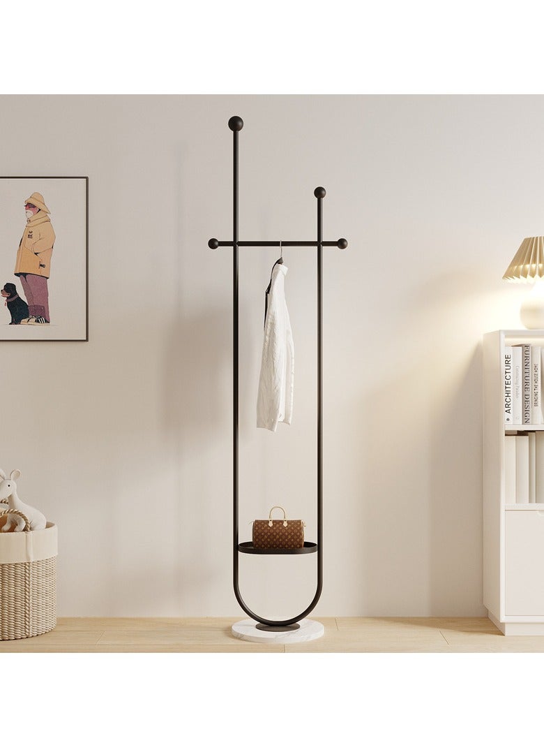 SISGL Modern Metal Coat Rack In Free Standing Fashionable And Versatile Coat Rack With Natural Marble Base Clothes Hanger Stand U-shaped Shape Multi Functional Arch Shaped Metal Coat Hanger 190cmx32cm For A Sleek And Organized Living Space For Bedroom Entryway Living Room Boutique Office Clothing Store Black - Image 1
