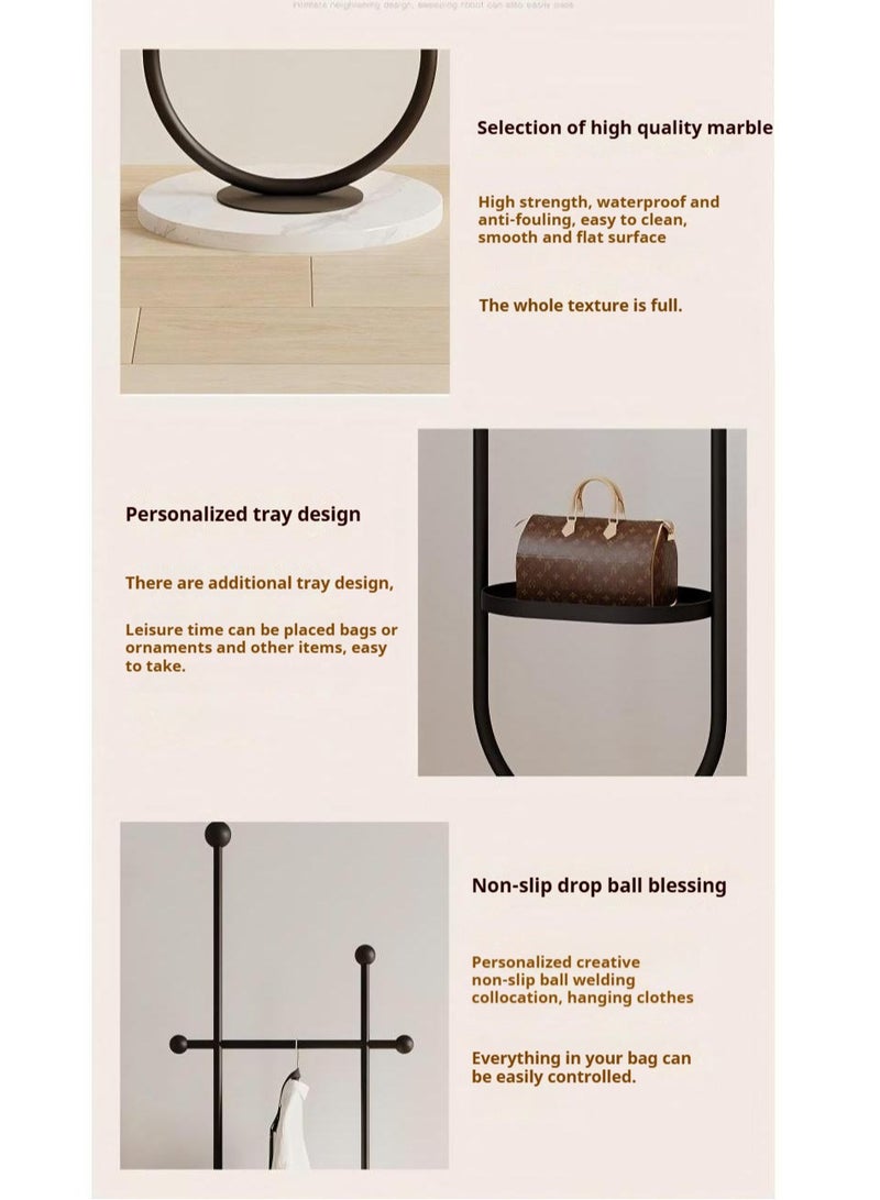 SISGL Modern Metal Coat Rack In Free Standing Fashionable And Versatile Coat Rack With Natural Marble Base Clothes Hanger Stand U-shaped Shape Multi Functional Arch Shaped Metal Coat Hanger 190cmx32cm For A Sleek And Organized Living Space For Bedroom Entryway Living Room Boutique Office Clothing Store Black - Image 3