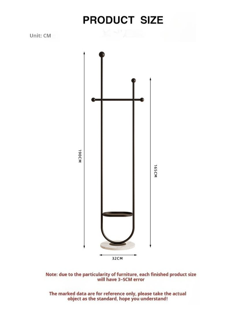SISGL Modern Metal Coat Rack In Free Standing Fashionable And Versatile Coat Rack With Natural Marble Base Clothes Hanger Stand U-shaped Shape Multi Functional Arch Shaped Metal Coat Hanger 190cmx32cm For A Sleek And Organized Living Space For Bedroom Entryway Living Room Boutique Office Clothing Store Black - Image 4