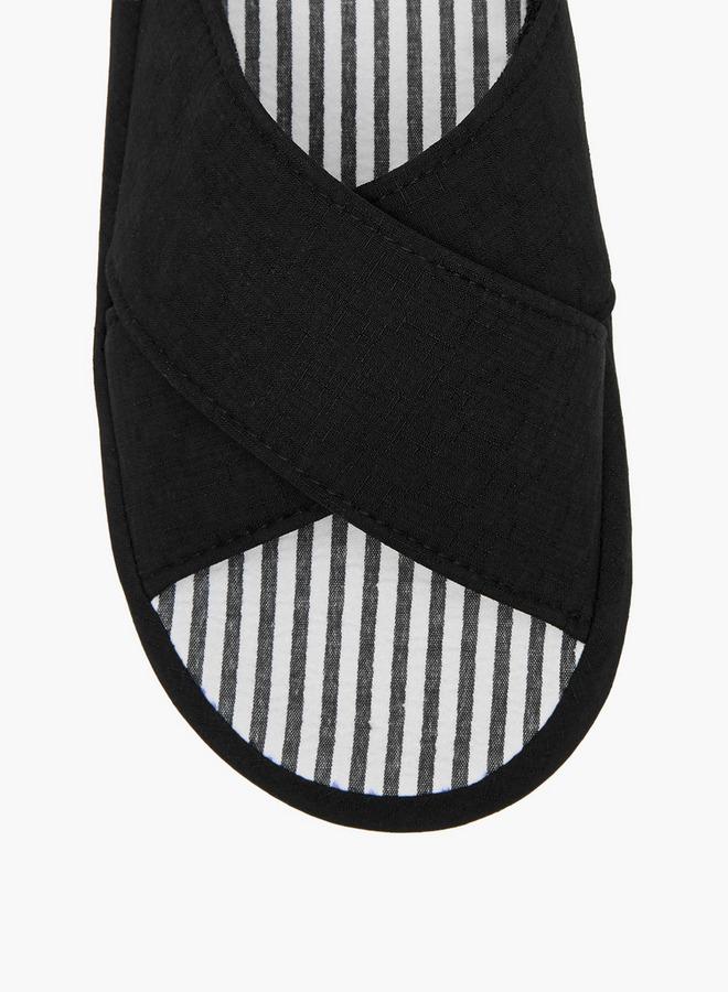 لو كونفورت شباشب رجالية بحزام متقاطع للمنزل - Image 3