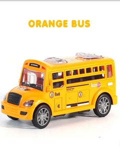 die cast Baby School Bus Toy - It Can Open  Door - School Bus For Boys Girls -  Fall-Resistant - Mini School Model Toy Bus (Orange)  - Image 1