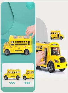 die cast Baby School Bus Toy - It Can Open  Door - School Bus For Boys Girls -  Fall-Resistant - Mini School Model Toy Bus (Orange)  - Image 3