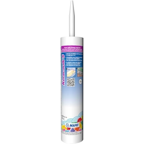 Mapei Keracaulk S Premium, Paintable, Sanded, Siliconized Acrylic Caulk, Expertly Formulated to Match Grout Colors, 10 oz., 5038 Avalanche- Sanded - Image 1