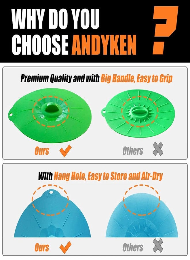 Andyken Silicone Lids Covers - Microwave Food Cover for Bowls,Cups,Pots,Pans Food Safe BPA Free Silicone Bowl Covers Easy to Clean and Storage - Image 2