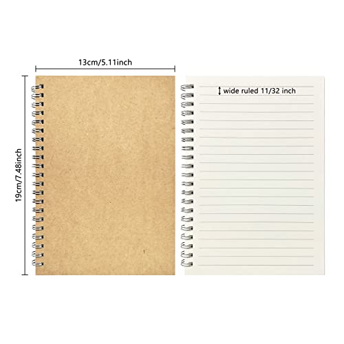 Ykimok 2-Pack Wide Ruled Notebook, Soft Yellow Cover Spiral Notebook, Memo Notepad Sketchbook, Students Office Business Diary Spiral Book Journal,100 Pages, 50 Sheets, 100GSM Paper, 7.48 x 5.11 Inch - Image 2