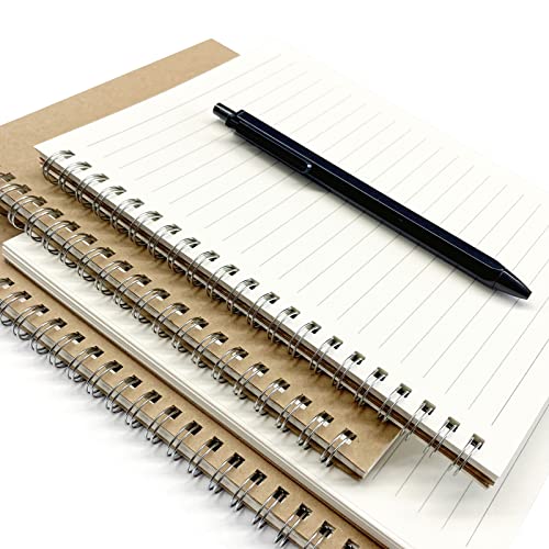 Ykimok 2-Pack Wide Ruled Notebook, Soft Yellow Cover Spiral Notebook, Memo Notepad Sketchbook, Students Office Business Diary Spiral Book Journal,100 Pages, 50 Sheets, 100GSM Paper, 7.48 x 5.11 Inch - Image 5