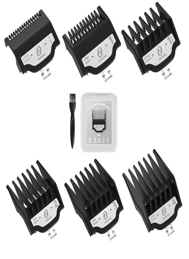 CR8GR8 Clipper Guards Set, Compatible with Wahl Hair Clippers, Guard Number: #1/2, #1, #1 1/2, #2, #3, #4(Length: 1/16", 1/8", 3/16", 1/4", 3/8", 1/2") - Image 1