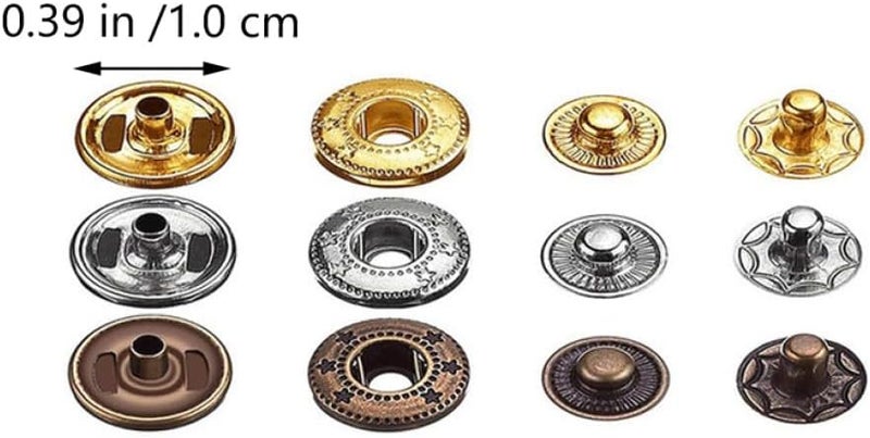 KHBUAB Metal Snap Buttons and Snap Fasteners Tool Kit with 40 Sets in 4 Sizes and 4 Colors, DIY Sewing Notions for Clothing, Bags, and Crafts with Storage Box and Installation Tools - Image 2