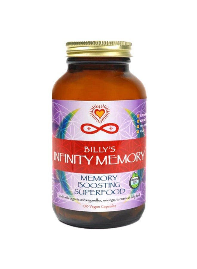 Infinity Greens Infinity Memory and Focus Supplement, Superfood Brain Fuel with Organic Lions Mane Mushroom, Ashwagandha, Holy Basil, & Turmeric, Supplements for Women and Men (150 Capsules)  - Image 1
