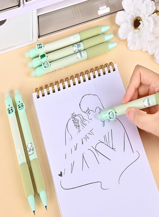 BAYTORY 18Pcs Erasable Gel Pens, 8Pcs Blue Ink Pens & 10Pcs Black Refills, Cute Retractable Pen with Eraser, 0.5mm Fine Point, Quick Dry Gel Ink Pen, for Crossword Puzzles (Green) - Image 5