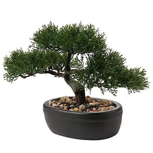 Briful Artificial Bonsai Tree Juniper Faux Plants Indoor Small Fake Plants Decor with Ceramic Pots for Home Table Office Desk Bathroom Shelf Bedroom Living Room Farmhouse Decorations - Image 1