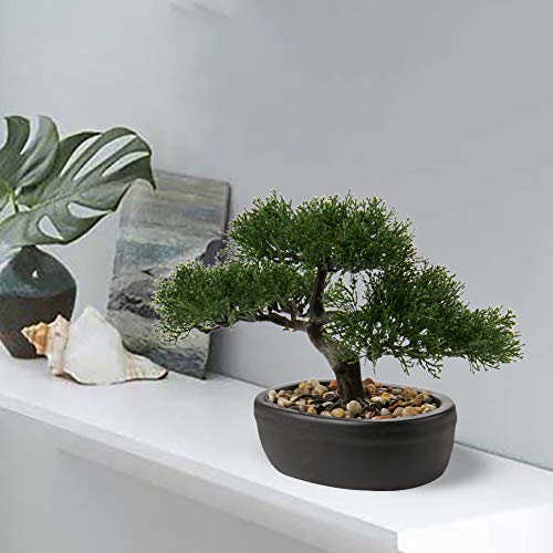 Briful Artificial Bonsai Tree Juniper Faux Plants Indoor Small Fake Plants Decor with Ceramic Pots for Home Table Office Desk Bathroom Shelf Bedroom Living Room Farmhouse Decorations - Image 2