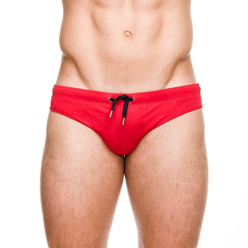 Foreign trade Men''s triangle swimming trunks solid color lace U-shaped cup sexy nylon beach swimming pool hot spring Plus Size swimming trunks - Image 5