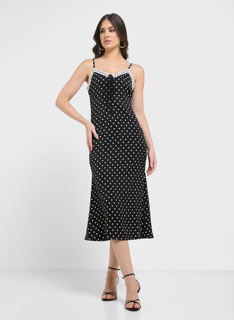 ELLA Polka Print Slip Dress  - Image 4