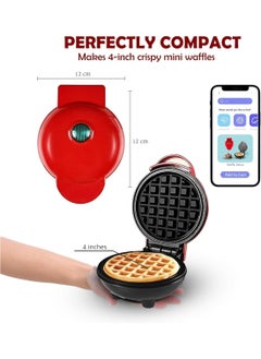 Generic 4" Mini Waffle Maker - Made With Premium Quality Plastic & Non-Stick Coating - Small Pancake Maker For Brownies,Quesadillas, Calzones, Hash Browns, Grilled Cheeses, and Other Foods | Assorted color  - Image 2