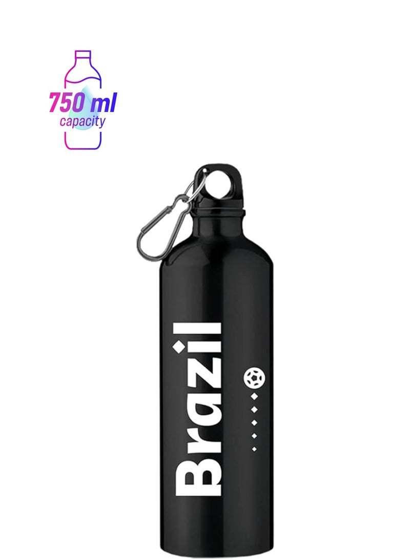 فيفا زجاجة مياه ألومنيوم مطبوعة برسومات جرافيكية سعة 750 مل برازيلية - Image 1
