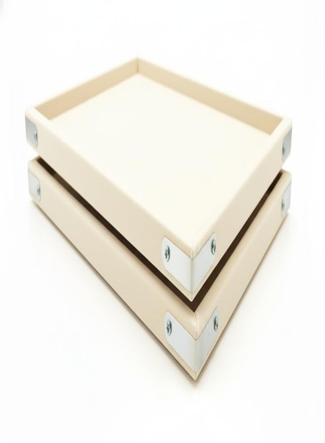 SENTONI Ivory Cream Velvet Jewellery Display & Beading Tray – Multipurpose Organizer for Rings, Bracelets, Beads & Showcase Display Pack of 2 (14 x 10 Inch) - Image 1
