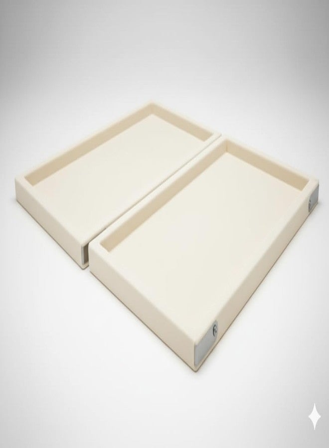 SENTONI Ivory Cream Velvet Jewellery Display & Beading Tray – Multipurpose Organizer for Rings, Bracelets, Beads & Showcase Display Pack of 2 (14 x 10 Inch) - Image 4