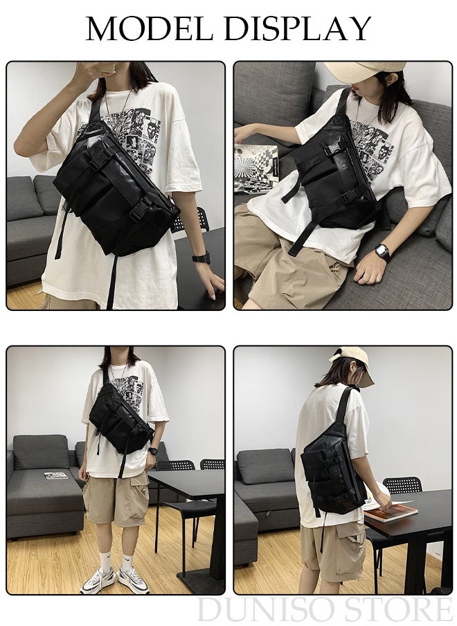 DUNISO Compact Waist Bag for Men and Women Waterproof Crossbody Waist Bag Multipurpose Chest Shoulder Bag with Buckle Everyday Carry Bag Sling Bag for Travel Work Sports Versatile Belt Bag Unisex Adults Waist Bag  - Image 4