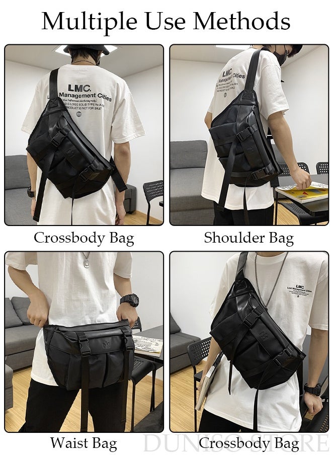DUNISO Compact Waist Bag for Men and Women Waterproof Crossbody Waist Bag Multipurpose Chest Shoulder Bag with Buckle Everyday Carry Bag Sling Bag for Travel Work Sports Versatile Belt Bag Unisex Adults Waist Bag  - Image 3
