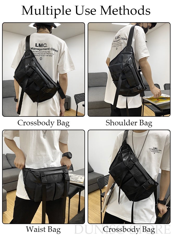 DUNISO Compact Waist Bag for Men and Women Waterproof Crossbody Waist Bag Multipurpose Chest Shoulder Bag with Buckle Everyday Carry Bag Sling Bag for Travel Work Sports Versatile Belt Bag Unisex Adults Waist Bag - Image 5