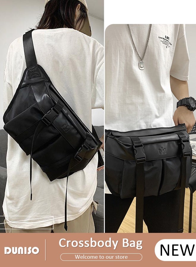 DUNISO Compact Waist Bag for Men and Women Waterproof Crossbody Waist Bag Multipurpose Chest Shoulder Bag with Buckle Everyday Carry Bag Sling Bag for Travel Work Sports Versatile Belt Bag Unisex Adults Waist Bag - Image 1