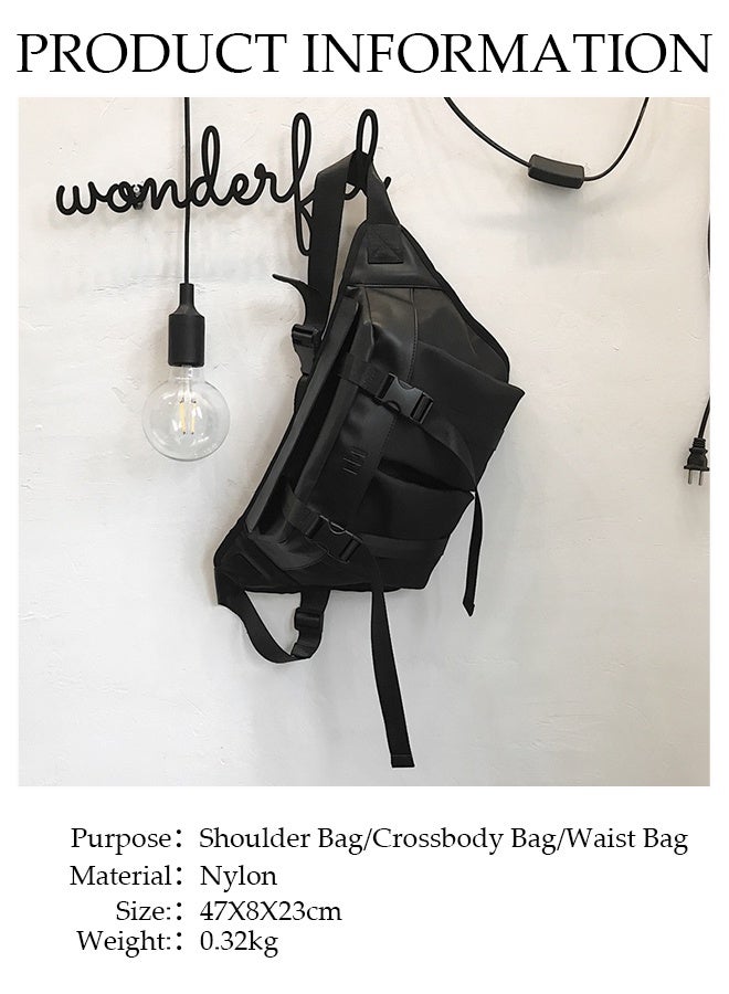 DUNISO Compact Waist Bag for Men and Women Waterproof Crossbody Waist Bag Multipurpose Chest Shoulder Bag with Buckle Everyday Carry Bag Sling Bag for Travel Work Sports Versatile Belt Bag Unisex Adults Waist Bag - Image 2