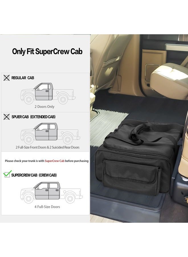 samdew Underseat Storage Bag Fit for SuperCrew Cab, Truck Under Seat Organizer with 1 Detachable Inner Divider & Anti-Slip Bottom for Full Size Trucks, Black - Image 2