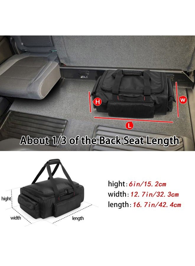 samdew Underseat Storage Bag Fit for SuperCrew Cab, Truck Under Seat Organizer with 1 Detachable Inner Divider & Anti-Slip Bottom for Full Size Trucks, Black - Image 3